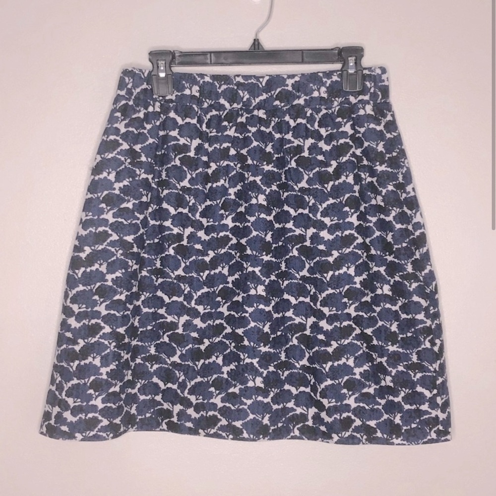 Boden women’s blue cream and black Millie cotton skirt size 6